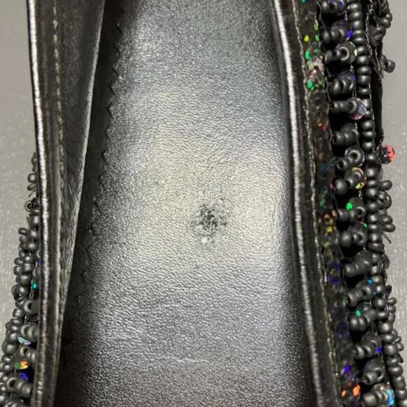 Naughty Monkey Flat Ballet-Style Sequin-Covered Shoes with Ties Size 8.5  EUC - Picture 8 of 11